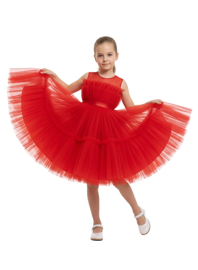 D'Daniela Layered Tulle Party Dress - Image 3